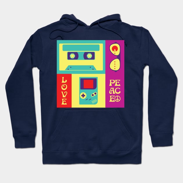 Retro Objects Nostalgia Flat Design Hoodie by ElusiveIntro